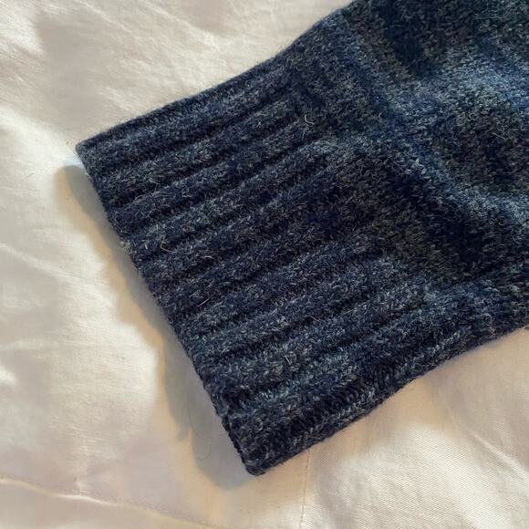 Banana Republic Sweater Medium Gray Purple 1/4 Zip Extra Fine Merino Wool - Picture 7 of 16